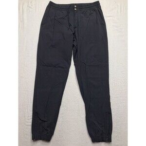 90s NIKE Jogger Men XL (34X30) Black Snap Fly Drawstring Elastic Cuff Nylon